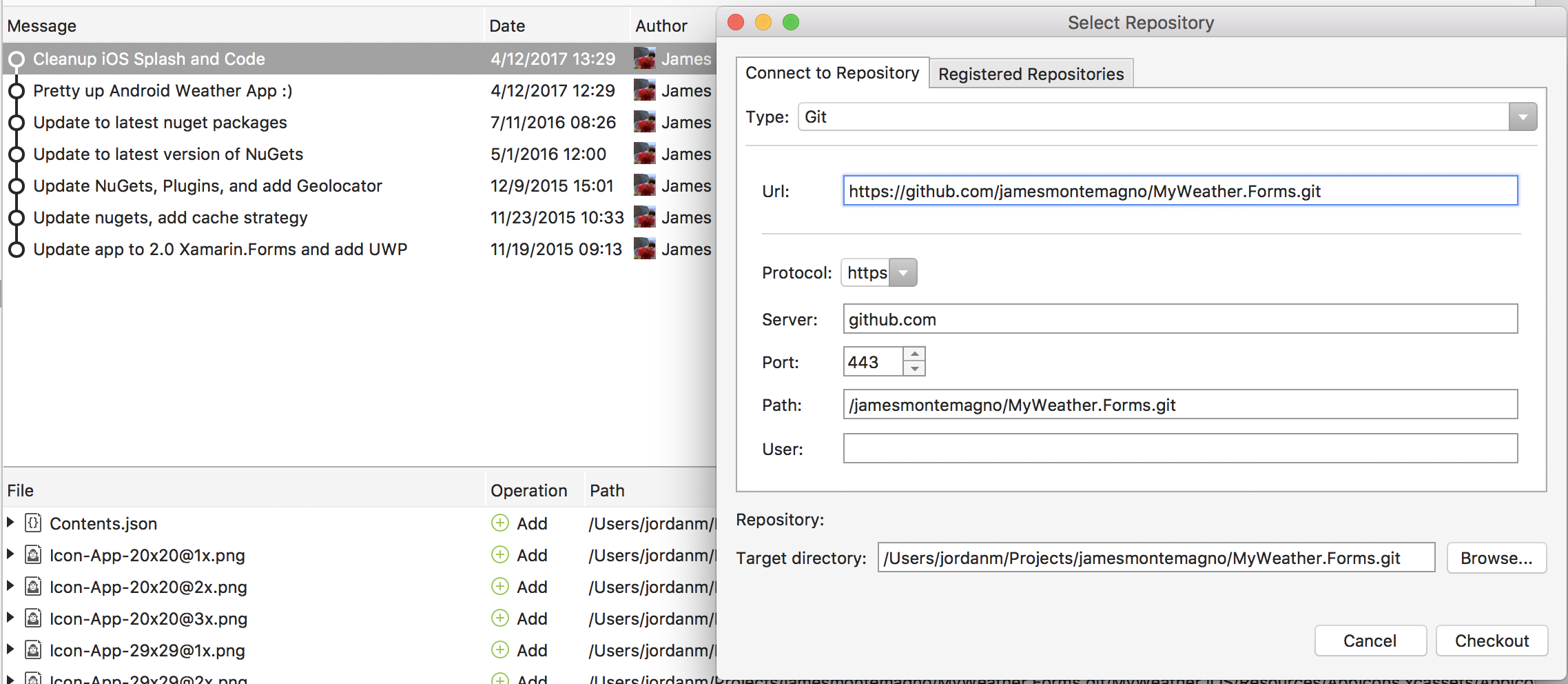 Screenshot of host options