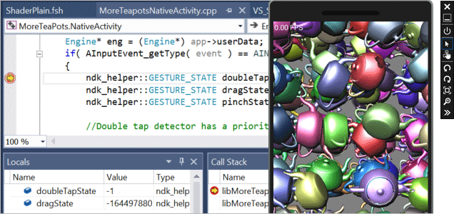 Screenshot of ShaderPlain.fsh MoreTeapotsNativeactivity.app