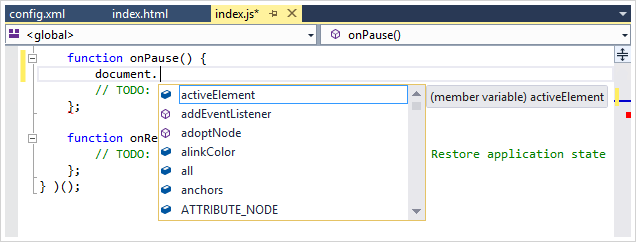 screenshot of code editing window