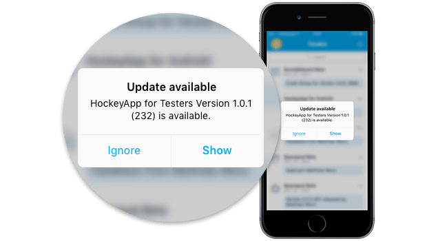 HockeyApp distribution screenshot