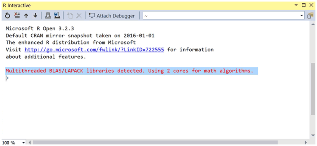 screenshot of enhanced interpreters for R