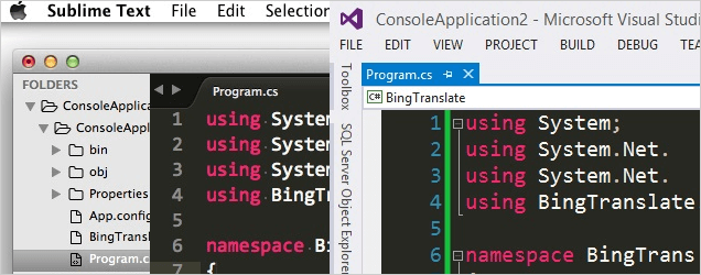 Screenshot di .NET Core