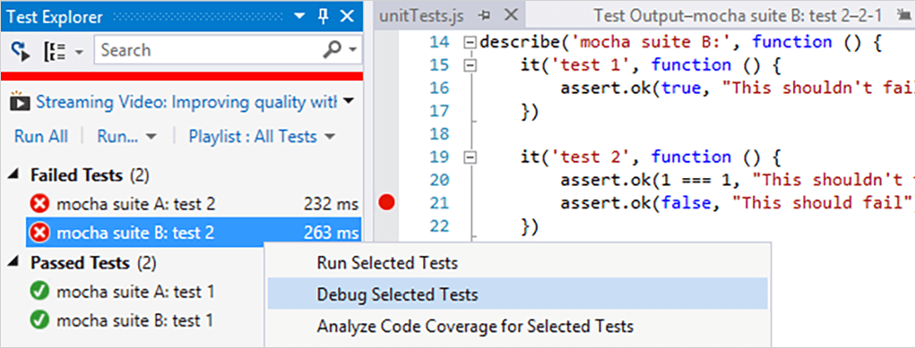 screenshot of Node.js Tools for Visual Studio