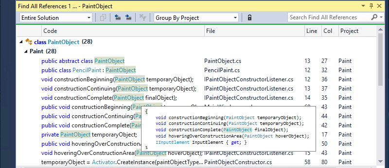 code navigation screenshot