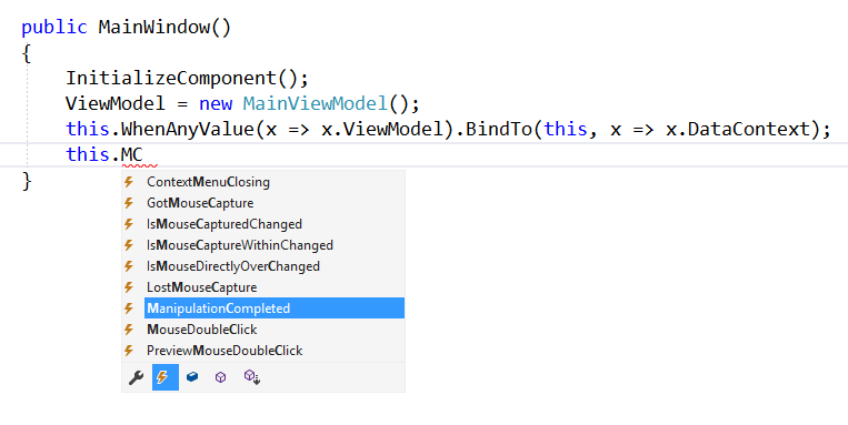 Intellisense screenshot