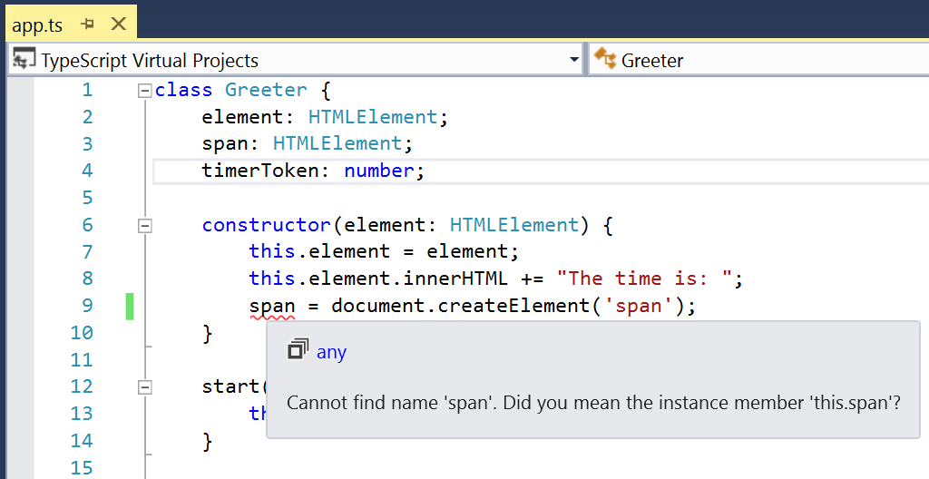 Screenshot di TypeScript