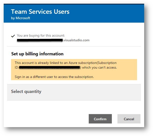 VSTS Azure message