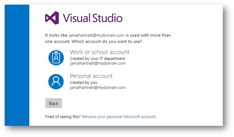 VSTS Azure portal