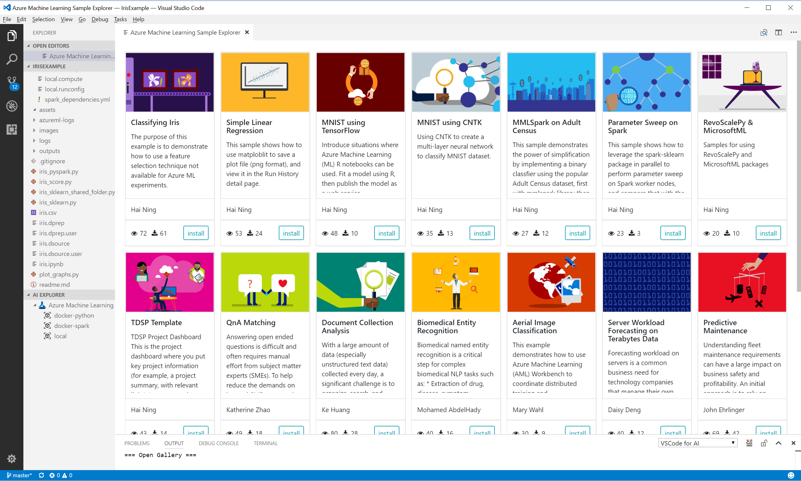 Screenshot of Samples Gallery