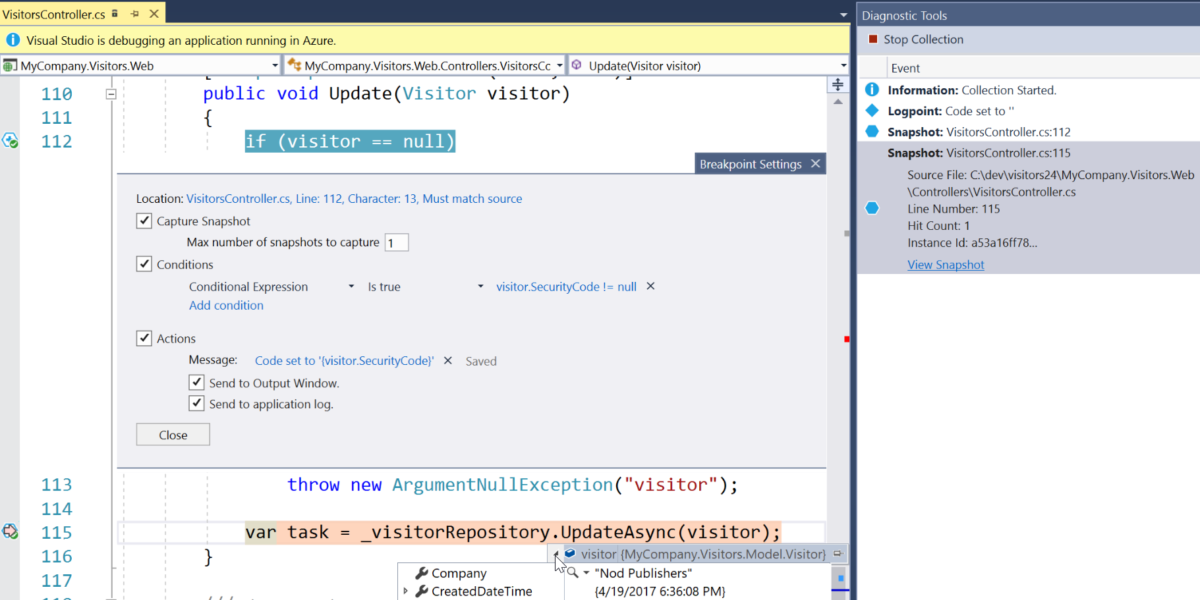 Debug in Azure | Visual Studio - Visual Studio