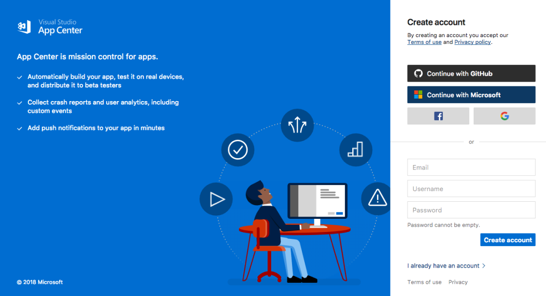 Build a mobile app with Visual Studio App Center - Visual Studio