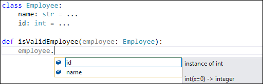 screenshot of Python in Visual Studio 2017 version 15.7