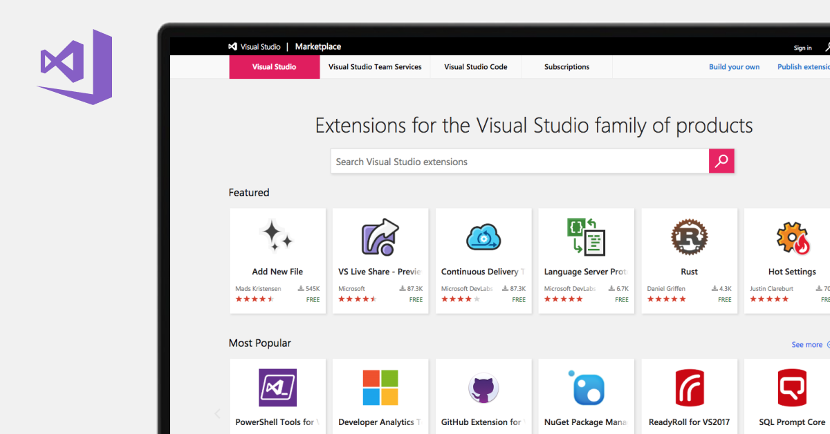 Visual Studio IDE Extensions  Visual Studio - Visual Studio