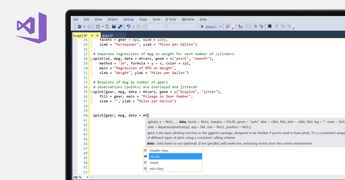 Visual Studio R Tools - IDE for R Programming