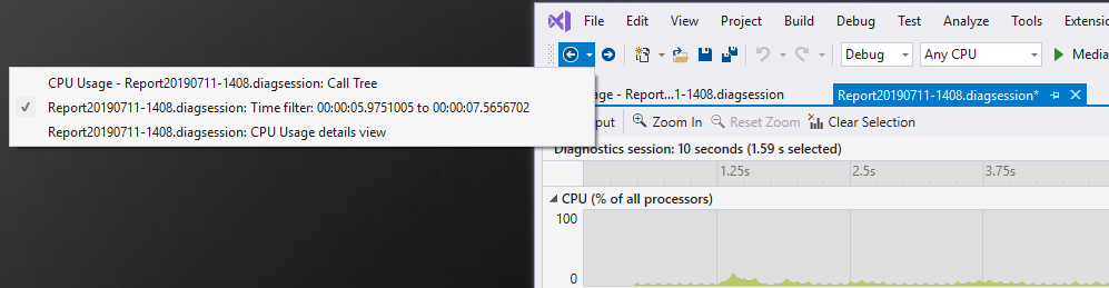 Screenshot of Performance Profiler