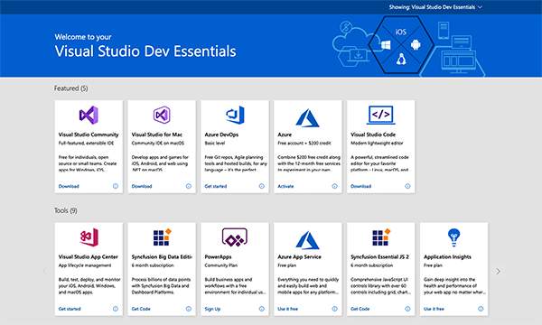 Visual Studio Dev Essentials