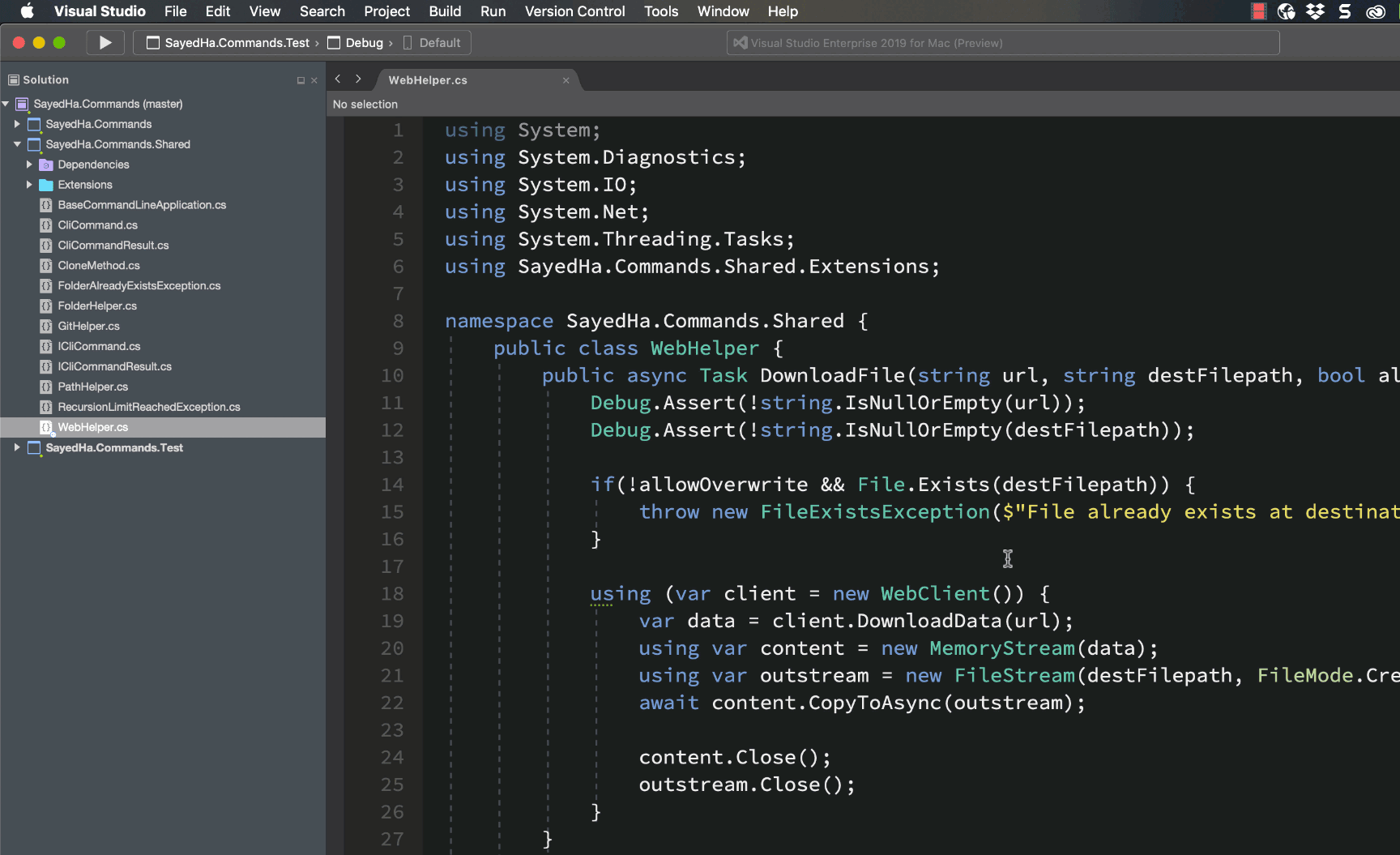 visual studio for mac .net core