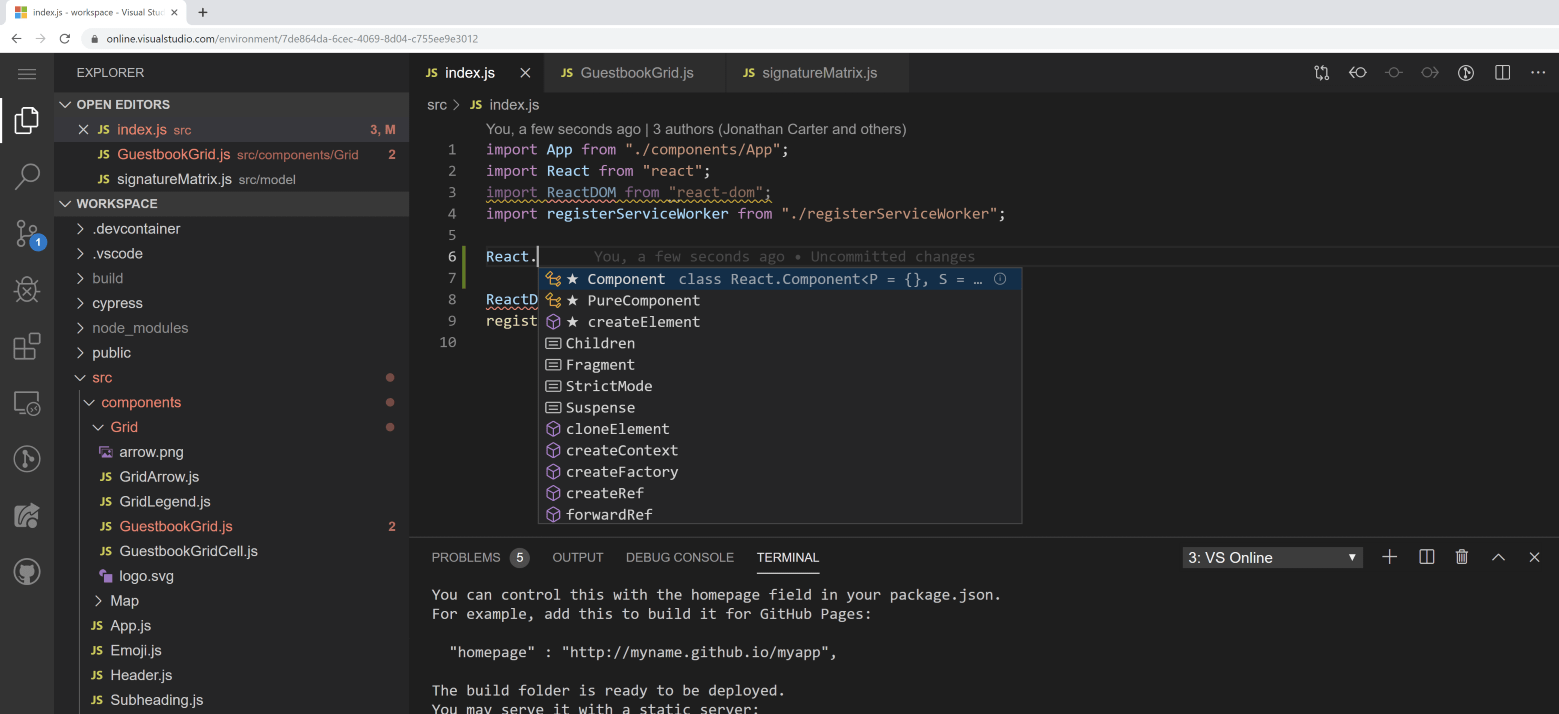 visual studio for mac react