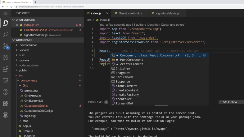 Visual Studio Online screenshot