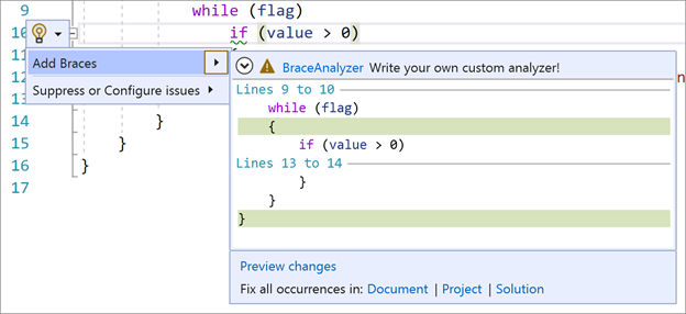 visual studio code analysis results window