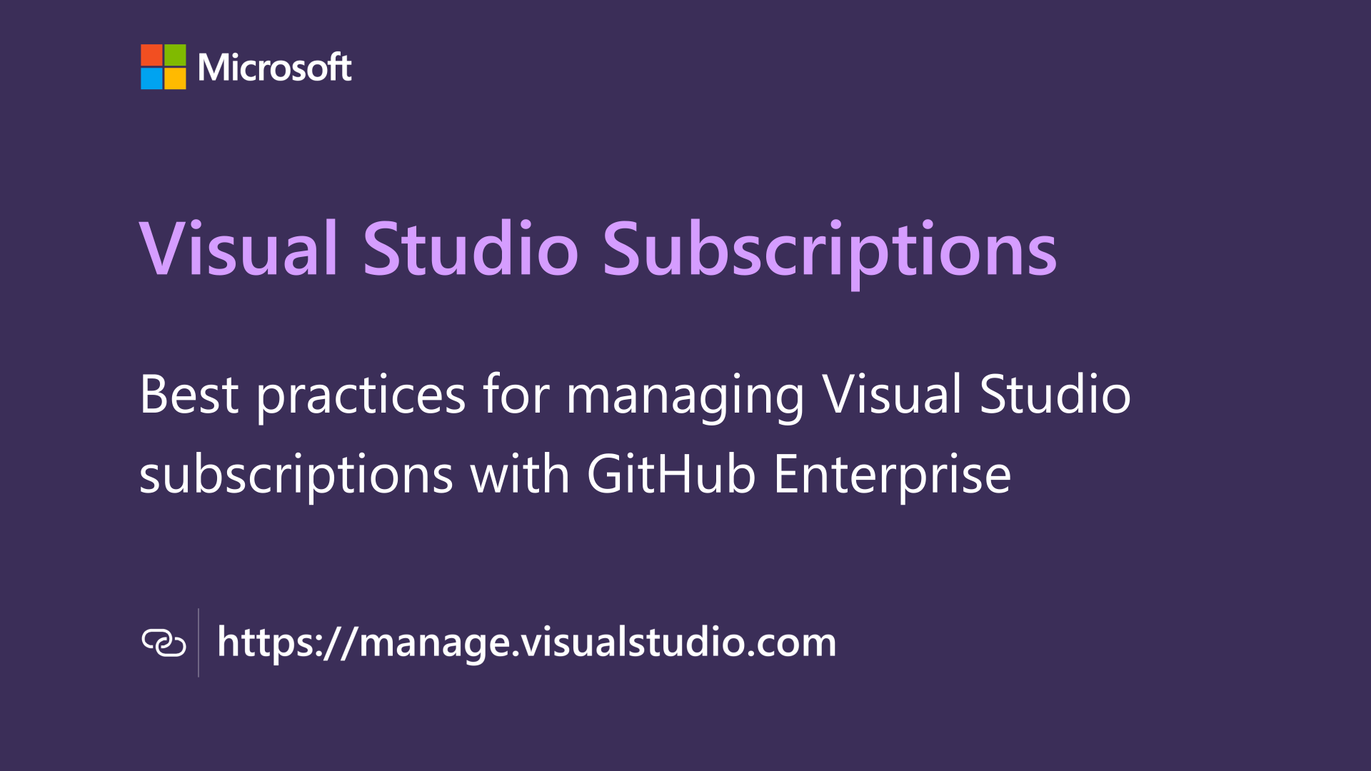 Thumbnail for Best practices for managing Visual Studio subscriptions with GitHub Enterpriseg