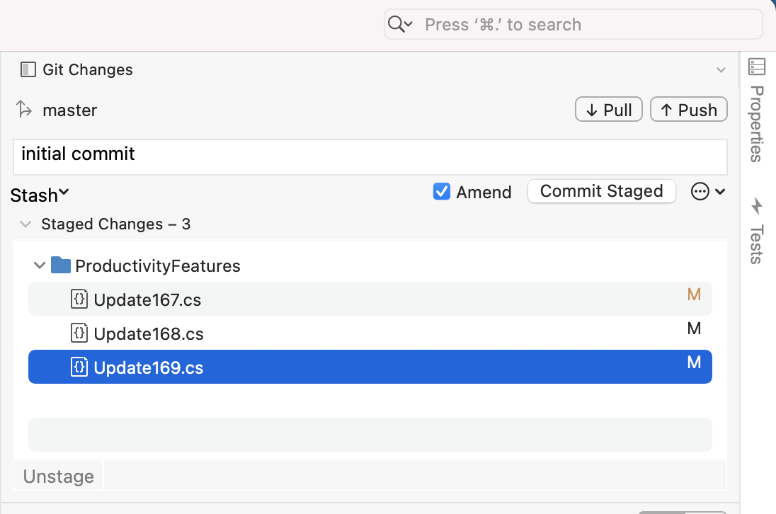 visual studio for mac preview search for file