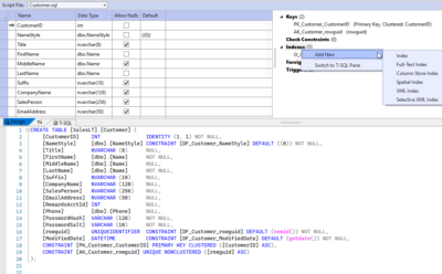 SQL Server and Database Development Tools - Visual Studio IDE