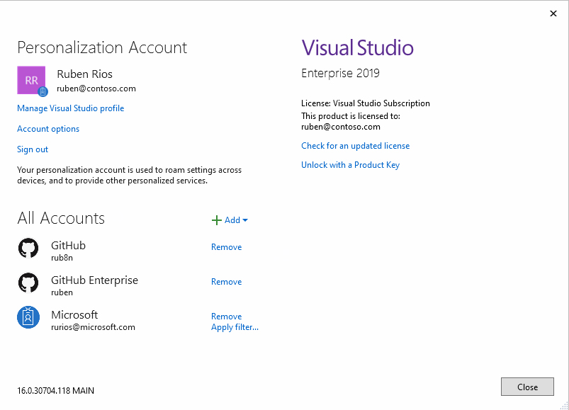 Visual Studio and GitHub