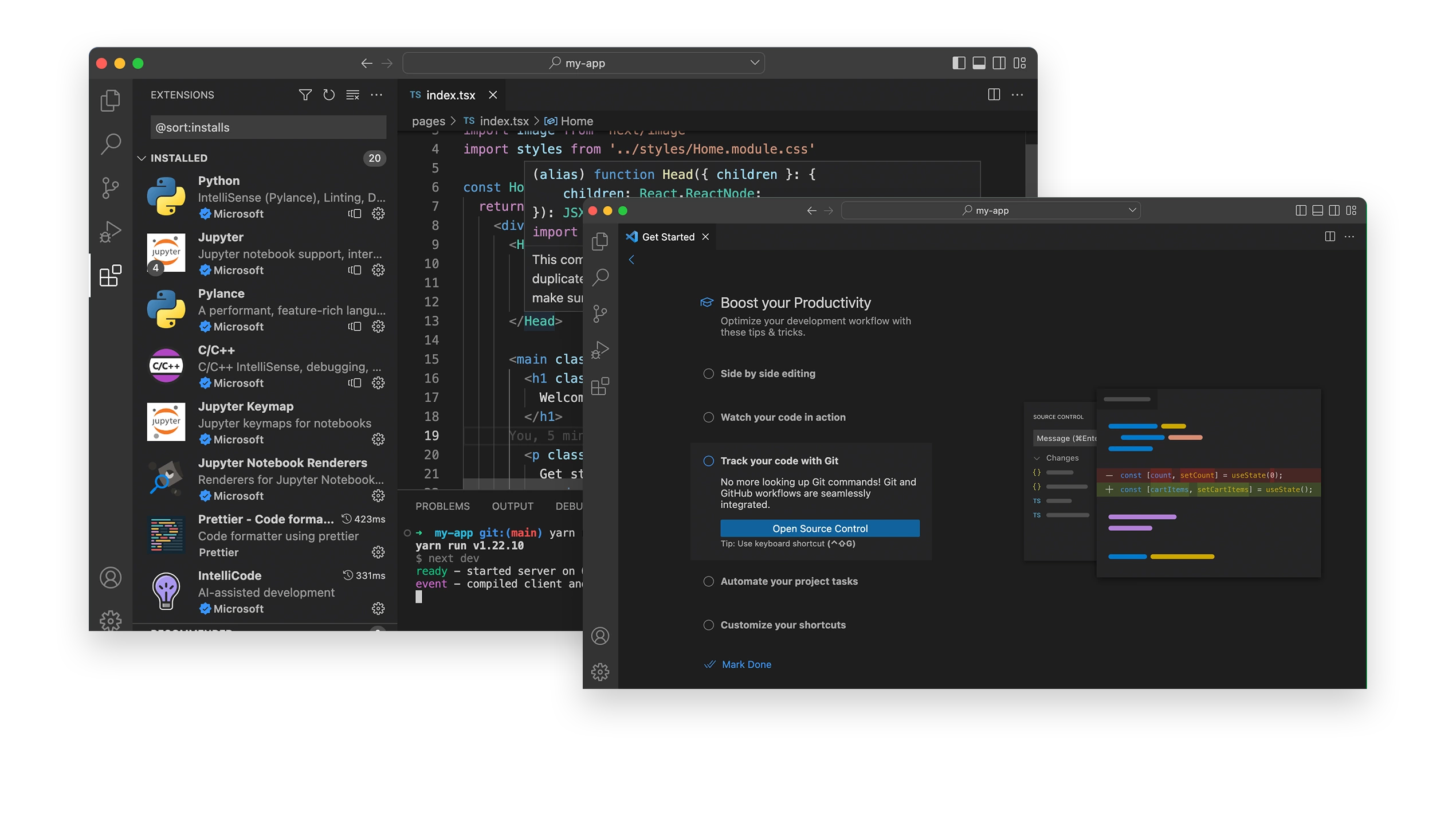 Captura de tela para Visual Studio Code