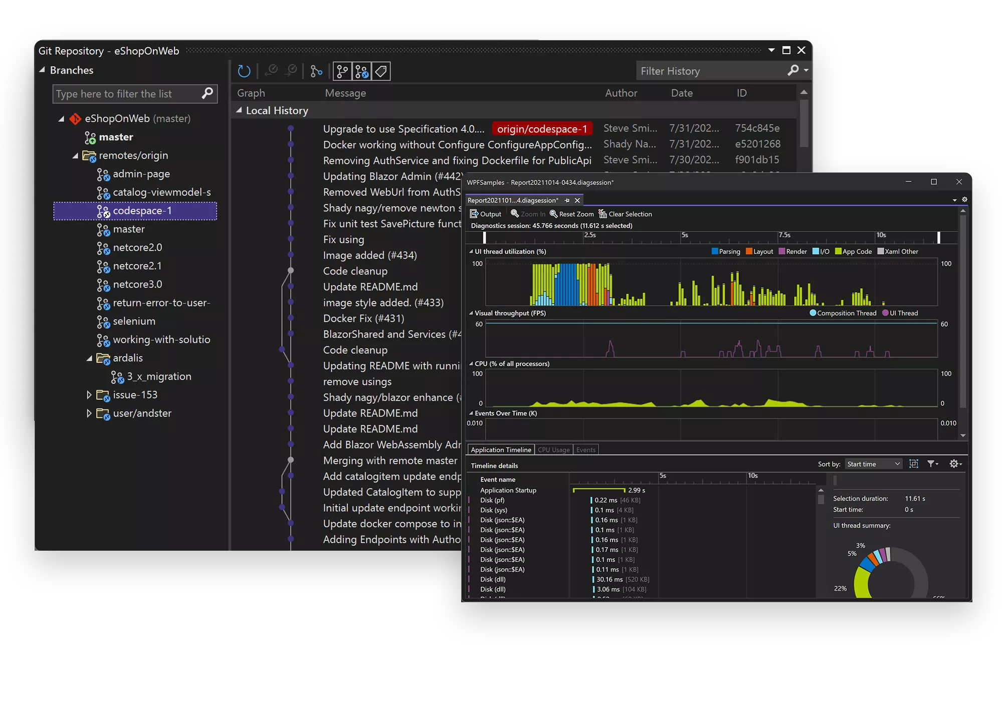 Capture d’écran Visual Studio 2022