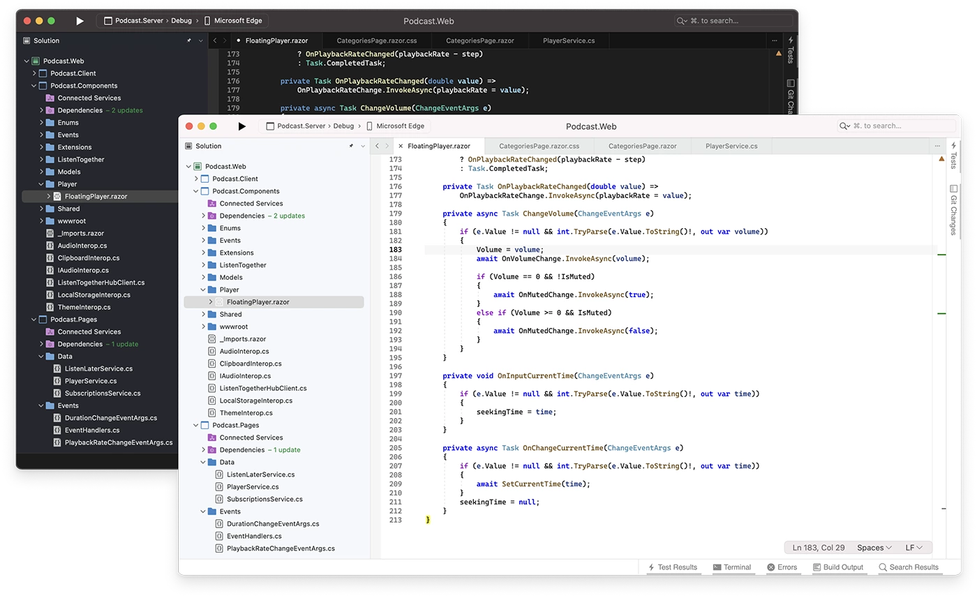 Visual Studio 2022 для Mac — интегрированная среда разработки для macOS