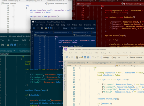 Captura de tela do pacote de temas do Visual Studio