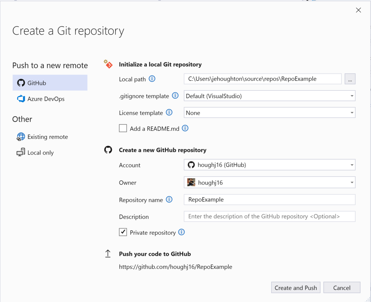 Visual Studio and GitHub